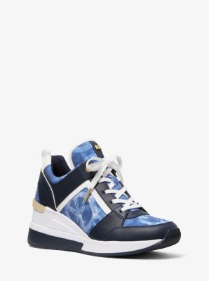 Georgie Tie-Dye Canvas and Leather Trainer | Michael Kors