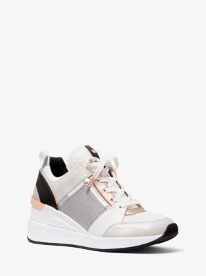 georgie woven leather trainer michael kors