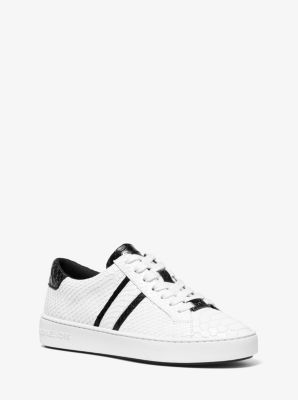 michael michael kors irving crocodile embossed leather sneaker