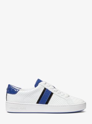 irving python embossed stripe leather sneaker