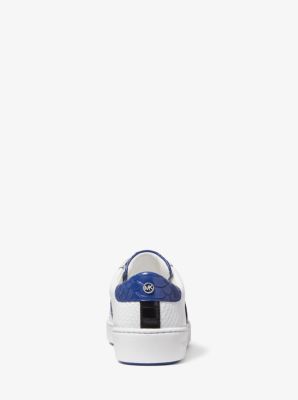 Irving Snake-Embossed Leather Stripe Sneaker in OPTIC WHITE | Michael Kors