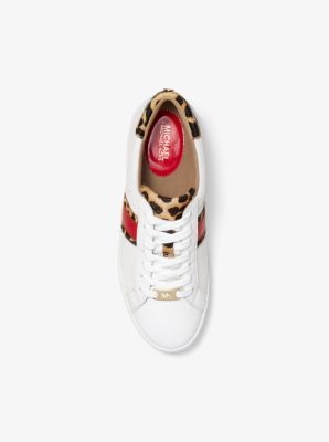 irving mesh and cheetah calf hair stripe sneaker