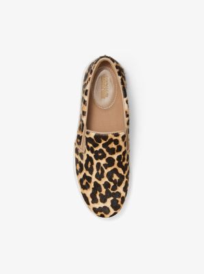 leopard calf hair slip on sneakers