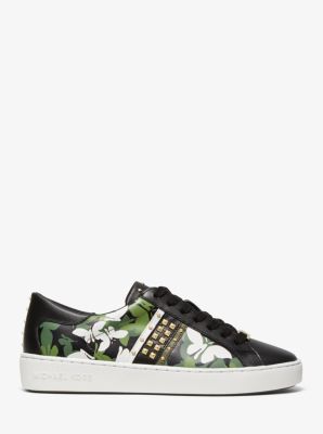 Keaton Butterfly Camo Leather Sneaker Michael Kors