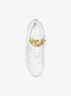 michael kors white sneakers with gold