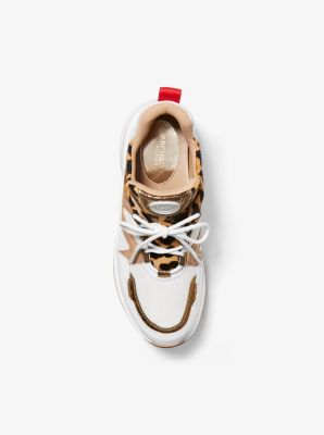 Olympia Leopard Calf Hair and Leather Trainer Michael Kors Canada