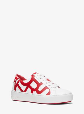 Poppy Graphic Logo Leather Sneaker | Michael Kors