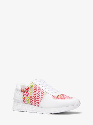 michael kors allie leather and canvas sneaker