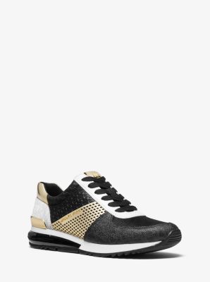 美品 マイケルコース MICHAEL KORS ALLIE EXTREME Allie Extreme Metallic Mixed-Media Trainer | Michael Kors [US]