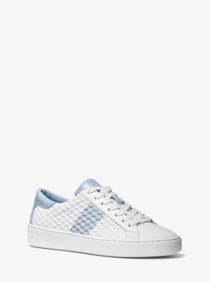 Wiskundig Plagen Aanhankelijk Colby Striped Logo Embossed Leather Sneaker | Michael Kors