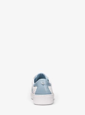 Colby Striped Logo Embossed Leather Sneaker Michael Kors Canada