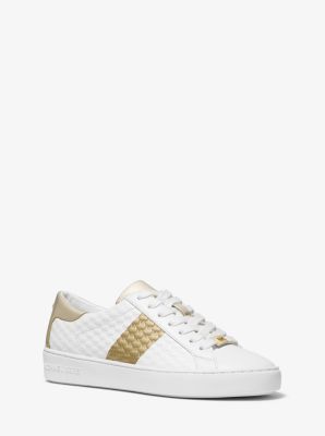 white and gold michael kors sneakers