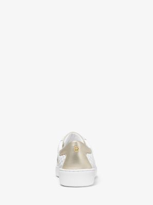 colby striped logo embossed leather sneaker