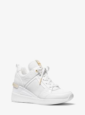 michael michael kors georgie embossed leather trainer