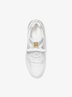 michael kors georgie embossed leather trainer