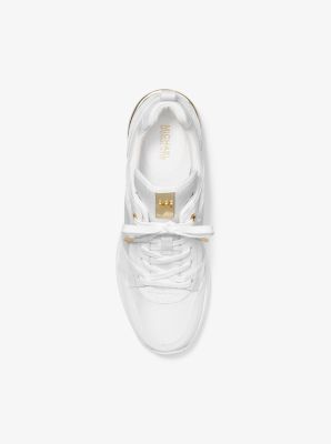 michael michael kors georgie embossed leather trainer