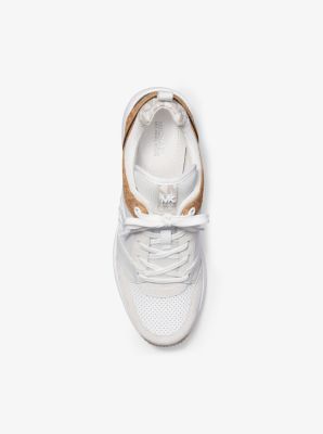georgie logo and leather trainer
