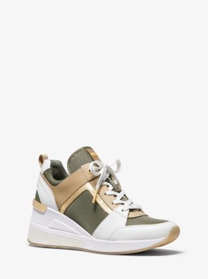 Georgie canvas and leather sneaker on sale