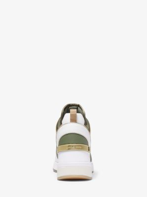 Georgie Canvas and Leather Trainer in ARMY | Michael Kors