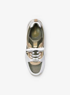 Georgie Canvas and Leather Trainer in ARMY Sale Michael Kors [US]