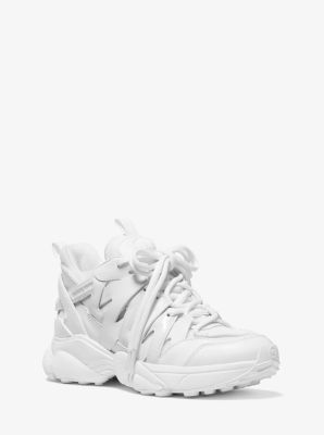 michael michael kors hero leather and mesh trainer