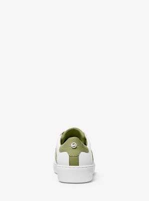 Irving Two-Tone Stripe Leather Sneaker in LIGHT SAGE | Michael Kors
