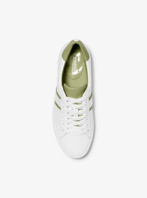 Irving Two-Tone Stripe Leather Sneaker in LIGHT SAGE | Michael Kors