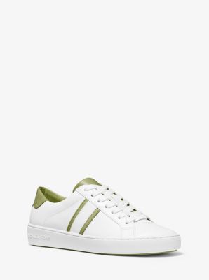 irving python embossed stripe leather sneaker
