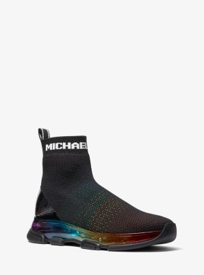 Michael kors kendra reflective hot sale stretch knit sock sneaker