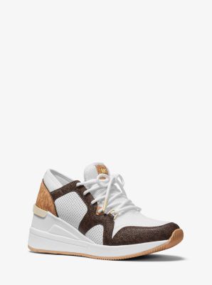 liv canvas and leather trainer