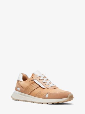 Monroe canvas store and suede trainer