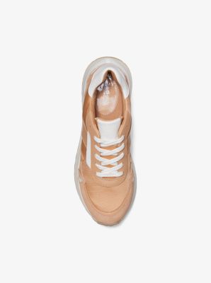 monroe canvas and leather trainer