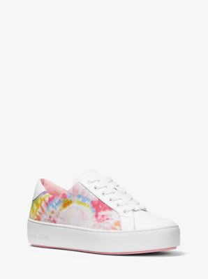 Poppy Tie Dye Canvas and Leather Sneaker
