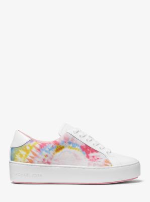 Poppy Tie Dye Canvas and Leather Sneaker