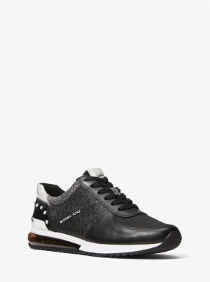 Allie Extreme Studded Mixed-Media Trainer | Michael Kors