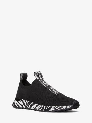 Bodie Logo Tape Mesh and Zebra Print Slip-On Trainer | Michael Kors