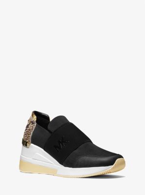 Michael michael kors felix on sale metallic mesh and leather trainer