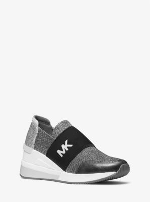 Felix metallic mesh and leather trainer hot sale