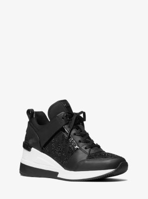 georgie denim and leather trainer