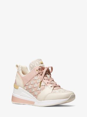 Georgie Logo and Leather Trainer | Michael Kors