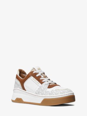 Lexi Two-Tone Leather and Logo Sneaker | Michael Kors