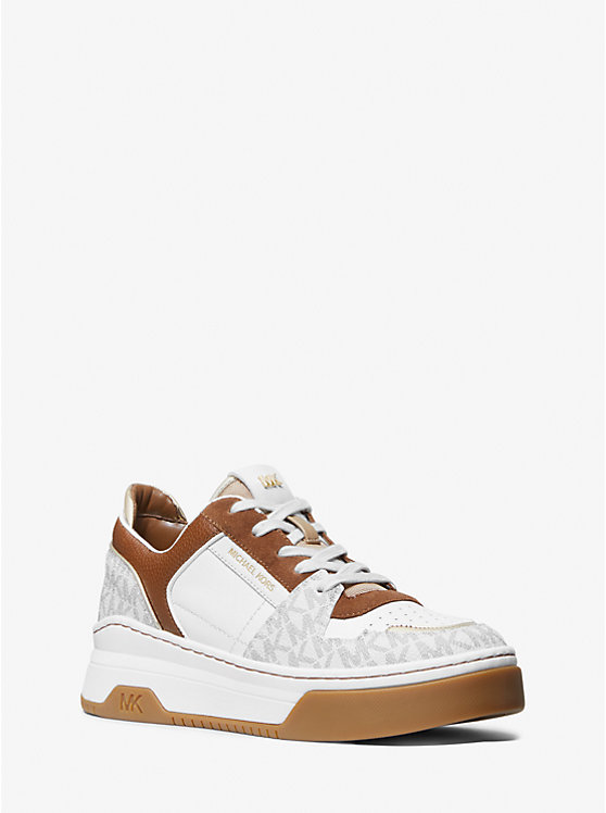 Lexi Two-Tone Leather and Logo Sneaker image number 0