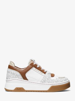 Lexi Two-Tone Leather and Logo Sneaker