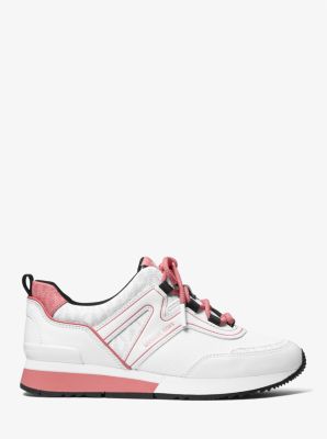 Pippin Two-Tone Logo and Leather Trainer