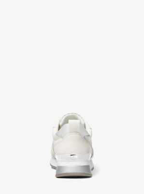 Allie Stride Logo and Leather Trainer in VAN/CREAM | Michael Kors