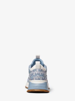 Zapatilla Theo de piel con logotipo en jacquard in CHAMBRAY | Michael Kors