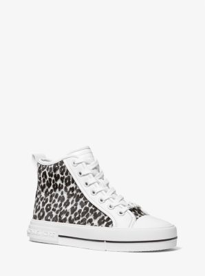 Evy Leopard Print Calf Hair High-Top Sneaker image number 0
