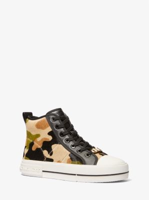 Evy Camouflage Print Calf Hair High Top Sneaker Michael Kors