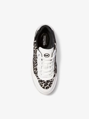 Sneaker Hayes van kalfshaar met luipaardprint en plateauzool image number 3