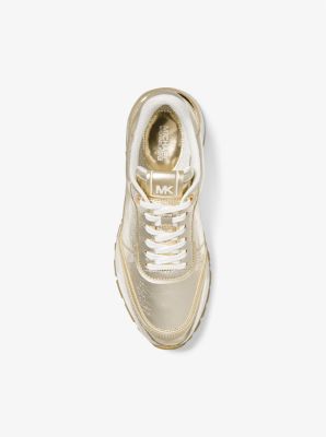 Sneaker Nova van metallic craquelé leer image number 3